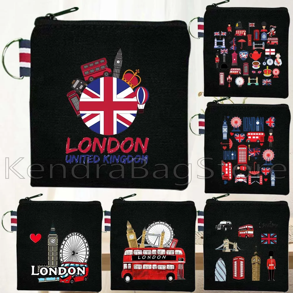 London City Icons England Union Jack United Kingdom Cityscape Big Ben Black Coin Purse Key Case Small Bag Wallet Zipper Pouch
London City Icons England Union Jack United Kingdom Cityscape Big Ben Black Coin Purse Key Case Small Bag Wallet Zipper Pouch