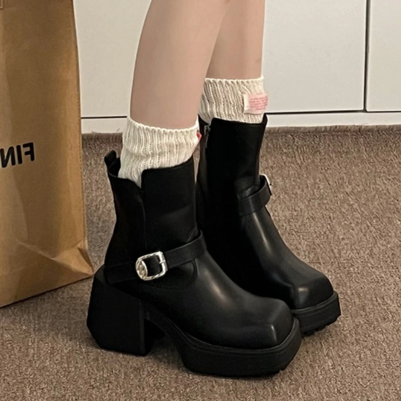 High Heels Women Ankle Boots Square Toe Chunky Shoes Elegant 2025 Trend New Fashion Motorcycle Goth Boots Woman Pumps Zapatos
High Heels Women Ankle Boots Square Toe Chunky Shoes Elegant 2025 Trend New Fashion Motorcycle Goth Boots Woman Pumps Zapatos