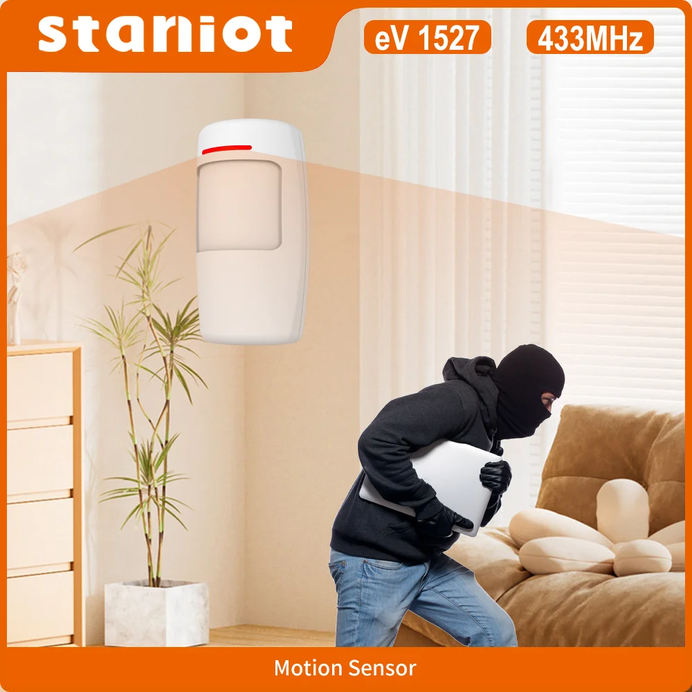 Беспроводной PIR-датчик движения Staniot, 433 МГц, Tuya Smart Life, защита безопасности, инфракрасный детектор сигнализации, работает с Alexa Google
Беспроводной PIR-датчик движения Staniot, 433 МГц, Tuya Smart Life, защита безопасности, инфракрасный детектор сигнализации, работает с Alexa Google