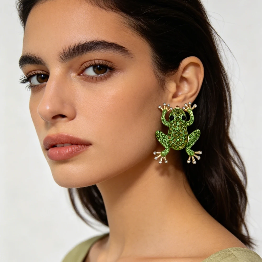 Personalized Exquisite Creative Trendy Design Inlaid With Zircon Imitation Pearl Frog Animal Women's Earrings Statement Jewelry
Personalized Exquisite Creative Trendy Design Inlaid With Zircon Imitation Pearl Frog Animal Women's Earrings Statement Jewelry