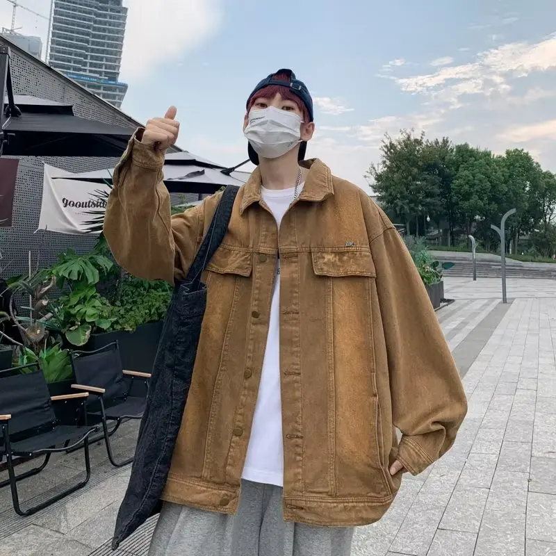 Jackets Men All-match Single Breasted Vintage Popular Washed Denim Overcoats High Street Korean Style Autumn Handsome College
Jackets Men All-match Single Breasted Vintage Popular Washed Denim Overcoats High Street Korean Style Autumn Handsome College