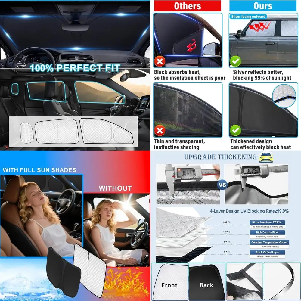 2017-2025 Compass Upgraded Window Tints, Full Coverage UV-Blocking Sunshades for Privacy and Outdoor Camping
2017-2025 Compass Upgraded Window Tints, Full Coverage UV-Blocking Sunshades for Privacy and Outdoor Camping