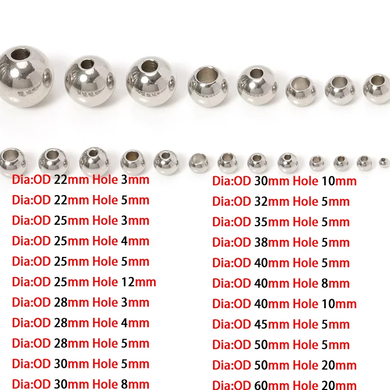 1/2Pcs OD 22mm-60mm Piercing Stainless Steel Balls Through Hole Unthreaded Steel Bead DIY Jewelry Beading Round Ball Accessories
1/2Pcs OD 22mm-60mm Piercing Stainless Steel Balls Through Hole Unthreaded Steel Bead DIY Jewelry Beading Round Ball Accessories