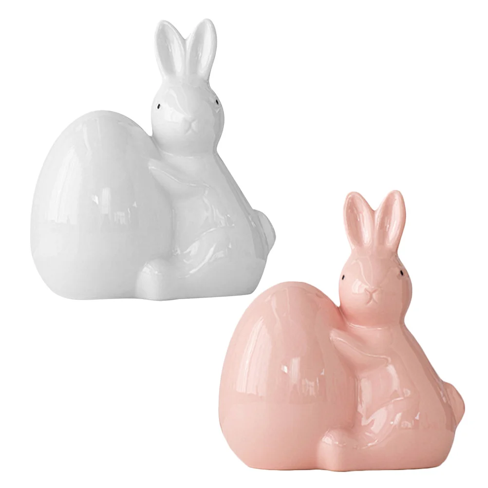 2Pcs Easter Ceramic Bunny Holding Egg Spring Home Decor Table Centerpieces Cute Desktop Ornament Decorative Rabbit 
2Pcs Easter Ceramic Bunny Holding Egg Spring Home Decor Table Centerpieces Cute Desktop Ornament Decorative Rabbit