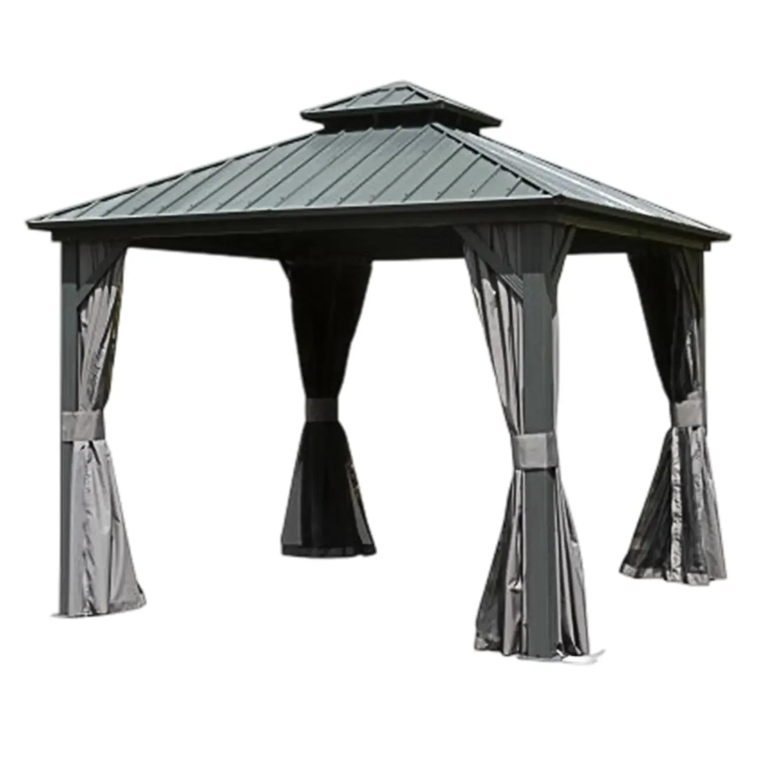 8 x 8 FT Hard Top Gazebo, Aluminum Metal with Galvanized Steel Double Roof Canopy, Includes Waterproof Curtain, Customized
8 x 8 FT Hard Top Gazebo, Aluminum Metal with Galvanized Steel Double Roof Canopy, Includes Waterproof Curtain, Customized