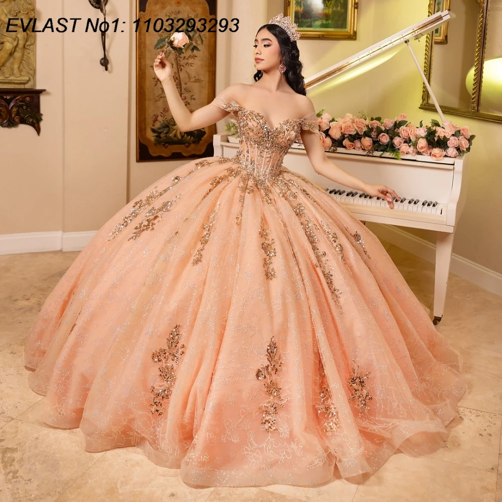 EVLAST индивидуальное бальное платье с румянами, платье Quinceanera, блестящая кружевная аппликация, корсет с бисером, вечерние милые платья 16, Vestidos De 15 Anos E1Q684
EVLAST индивидуальное бальное платье с румянами, платье Quinceanera, блестящая кружевная аппликация, корсет с бисером, вечерние милые платья 16, Vestidos De 15 Anos E1Q684