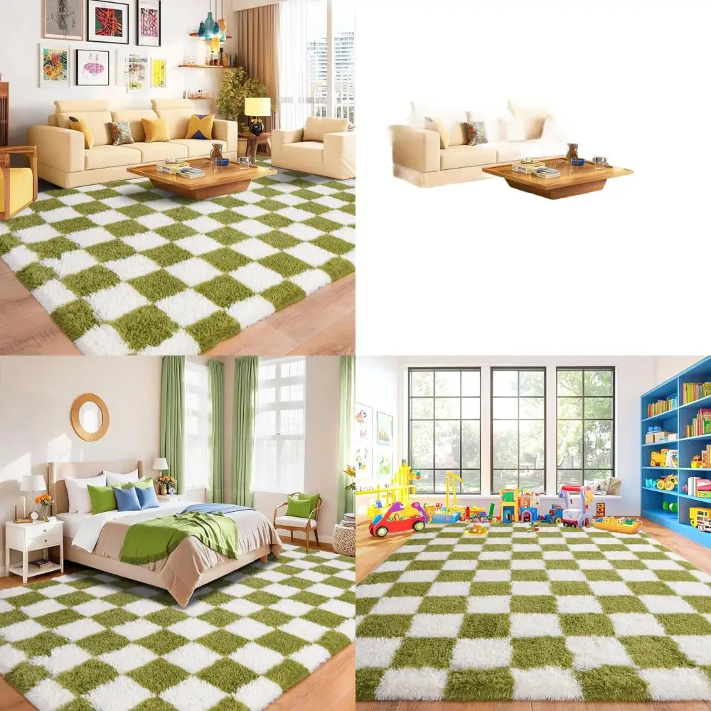 Modern Grass Green & White Shag Rug, 6x9, Plush Carpet for Living Room, Bedroom, Nursery, and Dorm
Modern Grass Green & White Shag Rug, 6x9, Plush Carpet for Living Room, Bedroom, Nursery, and Dorm