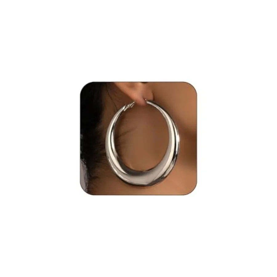 Chunky Large Disco Hoop Earrings for Women Dainty Big Oversized Round Hoops Earring Thick Hypoallergenic Dangle Ear Jewelry Sta
Chunky Large Disco Hoop Earrings for Women Dainty Big Oversized Round Hoops Earring Thick Hypoallergenic Dangle Ear Jewelry Sta