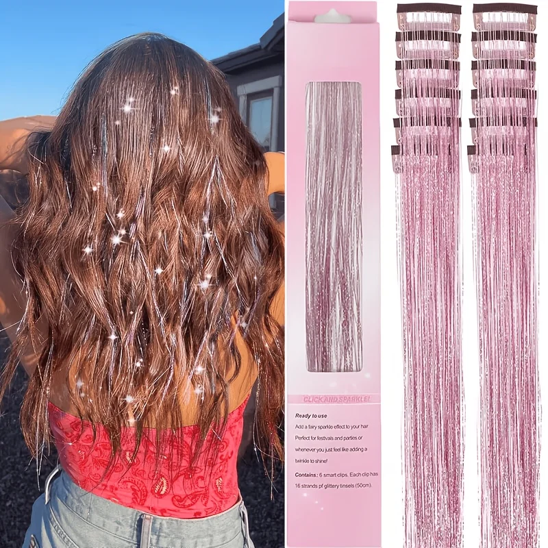 Hair Tinsel 12 Pcs Hair Tinsel Clip in 20.5 Inch Glitter Tinsel synthetic Hair Extensions Clip in Hair Tinsel Kit Party
Hair Tinsel 12 Pcs Hair Tinsel Clip in 20.5 Inch Glitter Tinsel synthetic Hair Extensions Clip in Hair Tinsel Kit Party