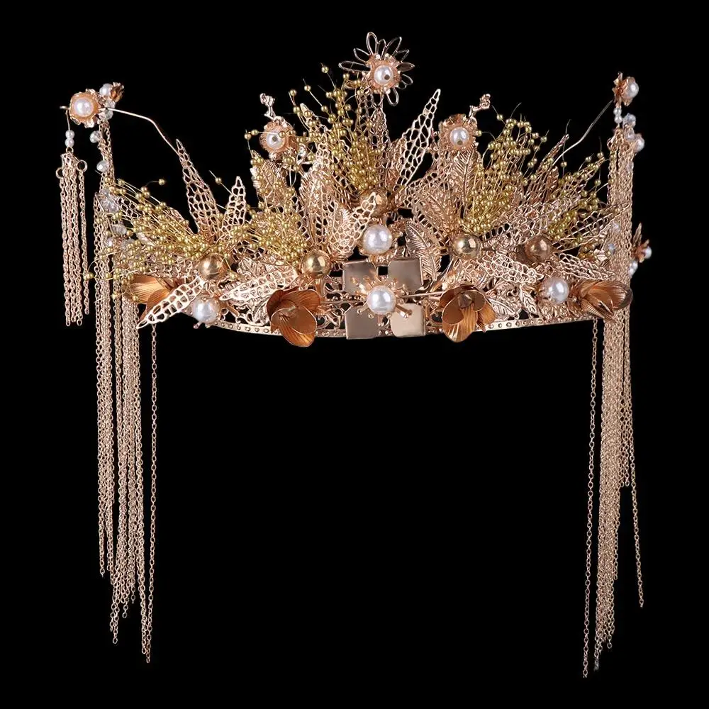 Ancient Chinese Style Bride Hair Crown Luxury Tassel Wedding Hair Crown Flower Gem Women Hanfu Hairpin Tiaras Set
Ancient Chinese Style Bride Hair Crown Luxury Tassel Wedding Hair Crown Flower Gem Women Hanfu Hairpin Tiaras Set