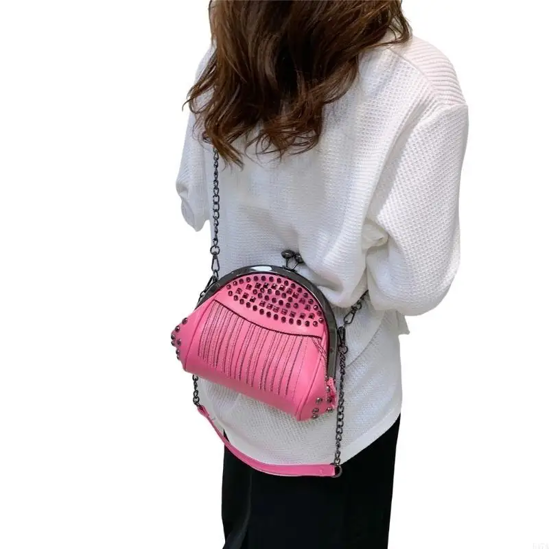 Women Tassels Rivets Crossbody Bag Seashells Bag Leather Shoulder Bag for Daily 547A
Women Tassels Rivets Crossbody Bag Seashells Bag Leather Shoulder Bag for Daily 547A