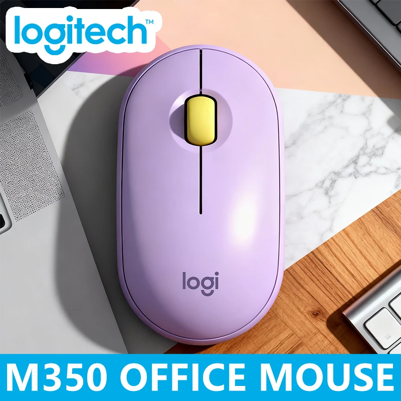 Logitech PEBBLE M350 Wireless Bluetooth Mouse, Thin & Compact, Mute, Mini Build, Perfect for Laptop & Tablet Office Use