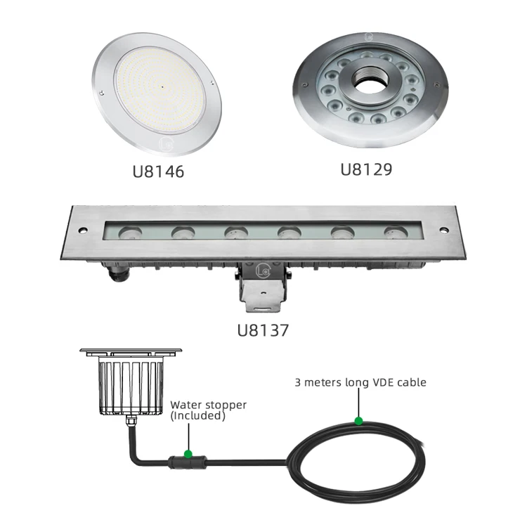 IP68 Underwater Lighting RGB RGBW Color Under Water Stainless Steel 316L Fountain Swimming Pool Pond LED Underwater Light
IP68 Underwater Lighting RGB RGBW Color Under Water Stainless Steel 316L Fountain Swimming Pool Pond LED Underwater Light