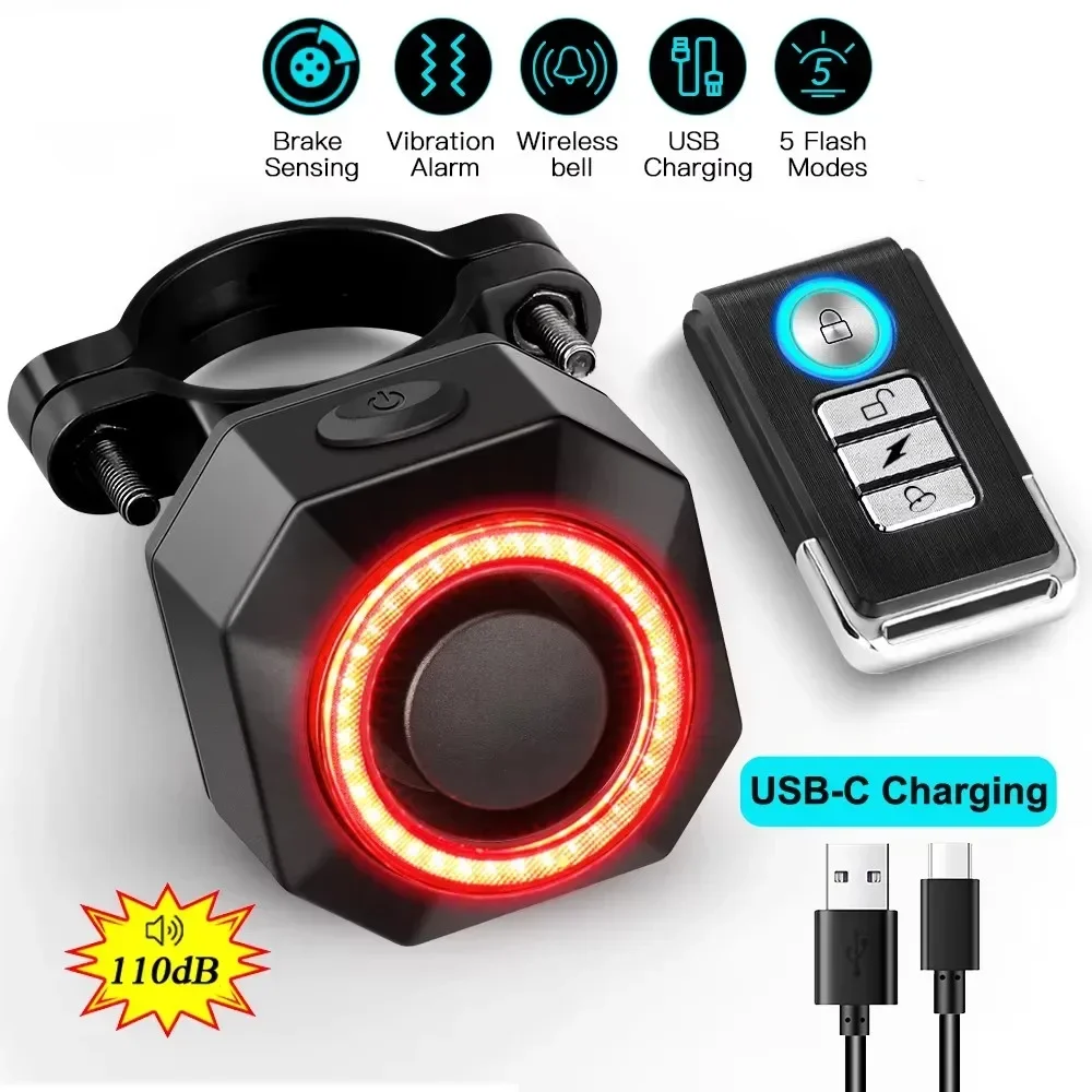 SF33R Bicycle Anti-theft Alarm Smart Brake Sensing Taillight Bell Function Wireless Remote Control Find The Vehicle Location
SF33R Bicycle Anti-theft Alarm Smart Brake Sensing Taillight Bell Function Wireless Remote Control Find The Vehicle Location