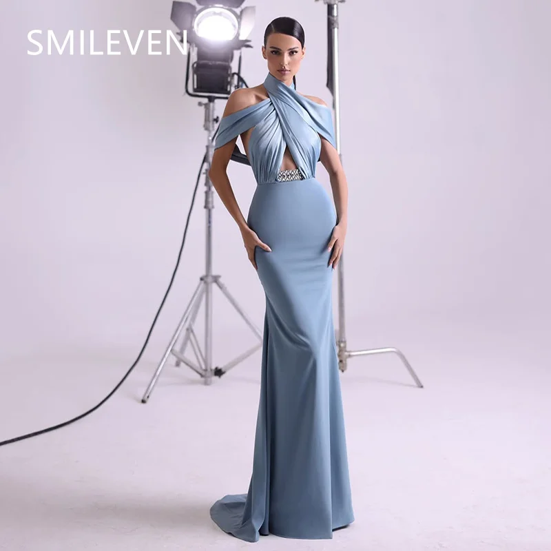 Smileven Sexy Mermaid Wrap the buttocks Evening Dresses Off Shoulder Sleeveless Prom Gowns Backless Party Dress Customized 2025
Smileven Sexy Mermaid Wrap the buttocks Evening Dresses Off Shoulder Sleeveless Prom Gowns Backless Party Dress Customized 2025