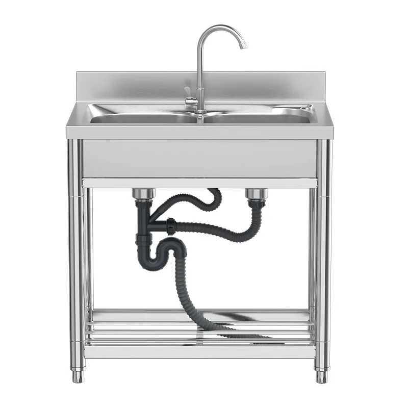 Stainless steel sink double water tank 80X50 with bracket, easy to clean and durable
Stainless steel sink double water tank 80X50 with bracket, easy to clean and durable