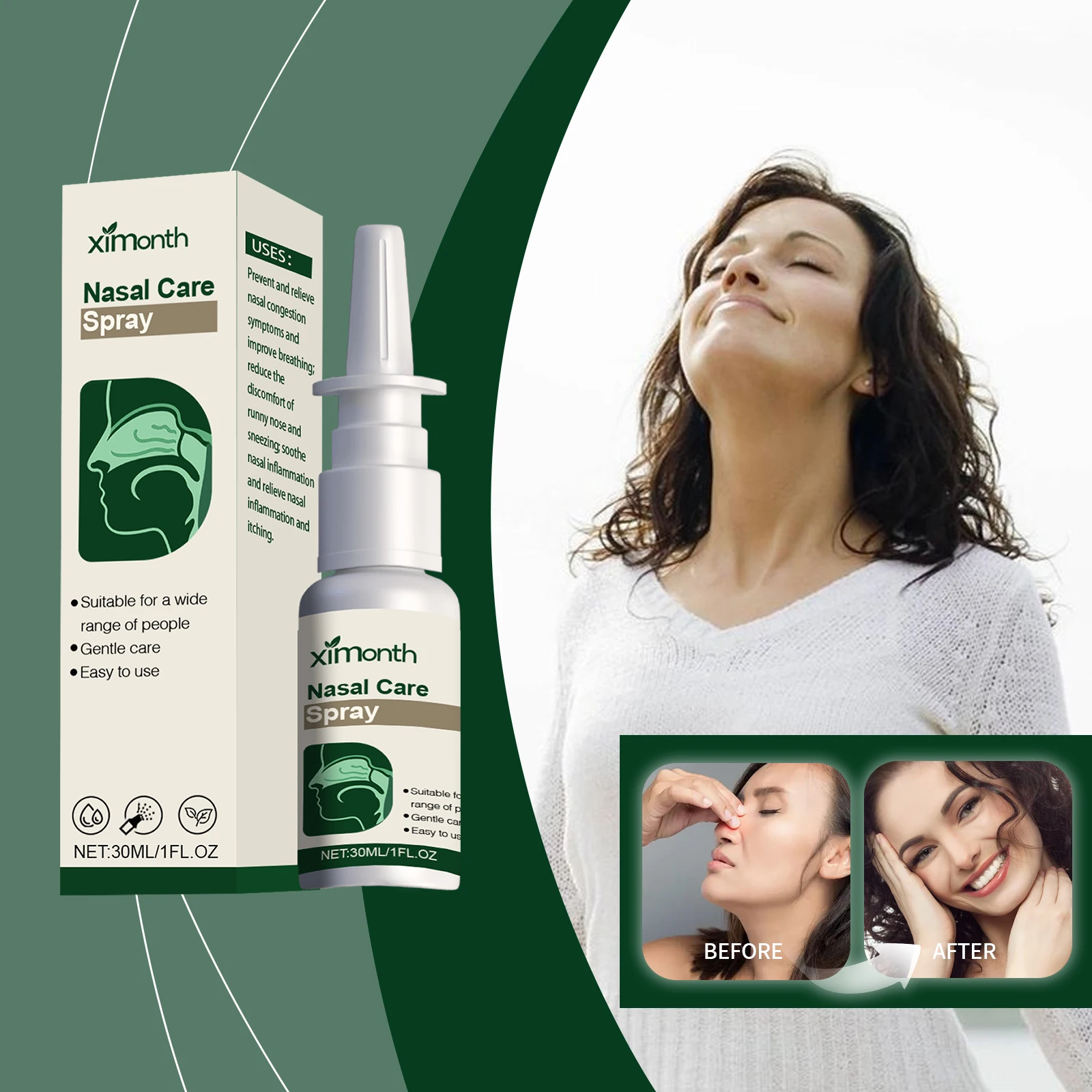 Ximonth Nasal Care Spray Prevent Relieve Nasal Congestion Inflammation Reduce Sneezing Strengthen Nasal Mucosa Nose Cleaner
Ximonth Nasal Care Spray Prevent Relieve Nasal Congestion Inflammation Reduce Sneezing Strengthen Nasal Mucosa Nose Cleaner