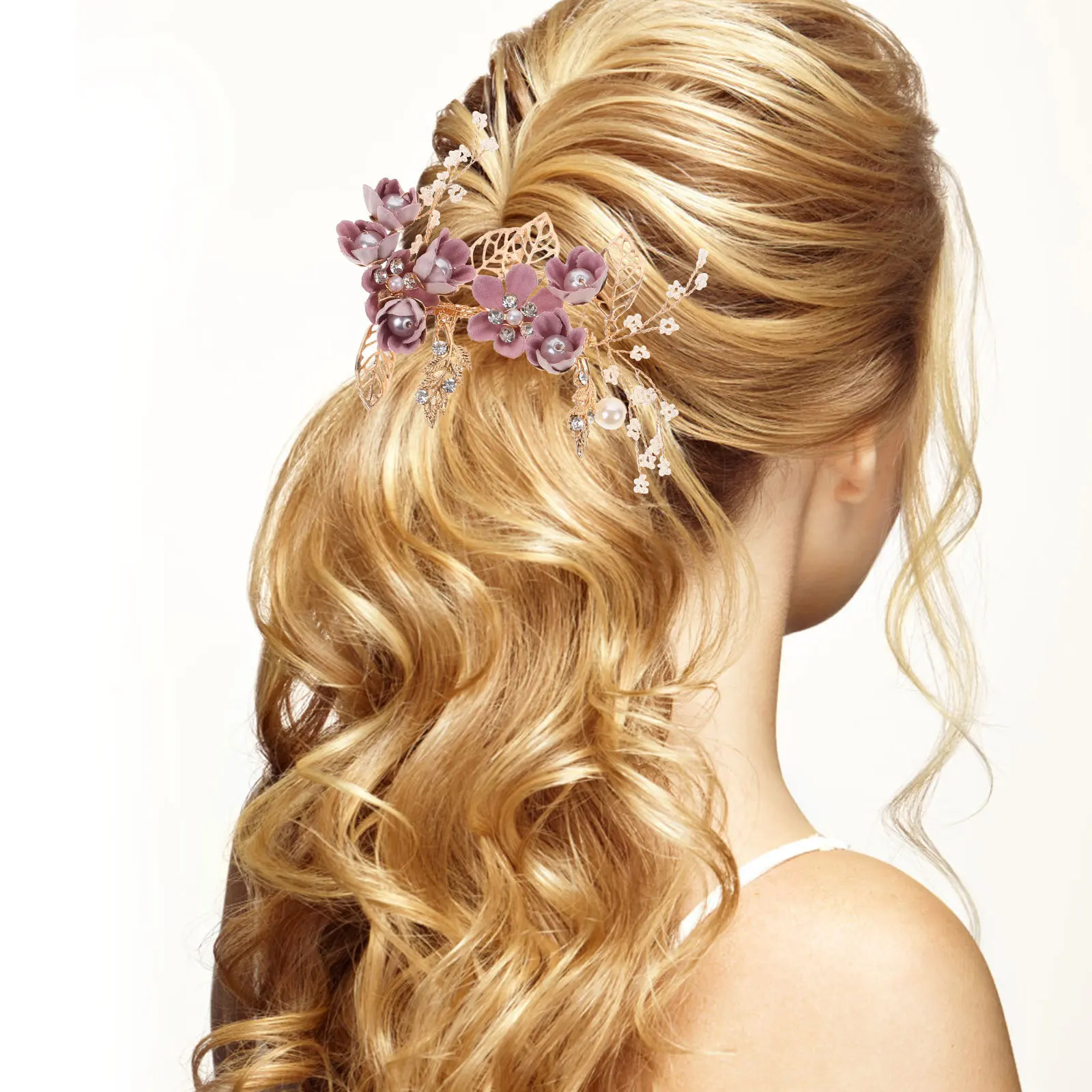 4pcs Hair Comb Set Bridal Floral Rhinestone Wedding Headpiece For Bride Prom Party Anniversary Engagement Event Purple
4pcs Hair Comb Set Bridal Floral Rhinestone Wedding Headpiece For Bride Prom Party Anniversary Engagement Event Purple