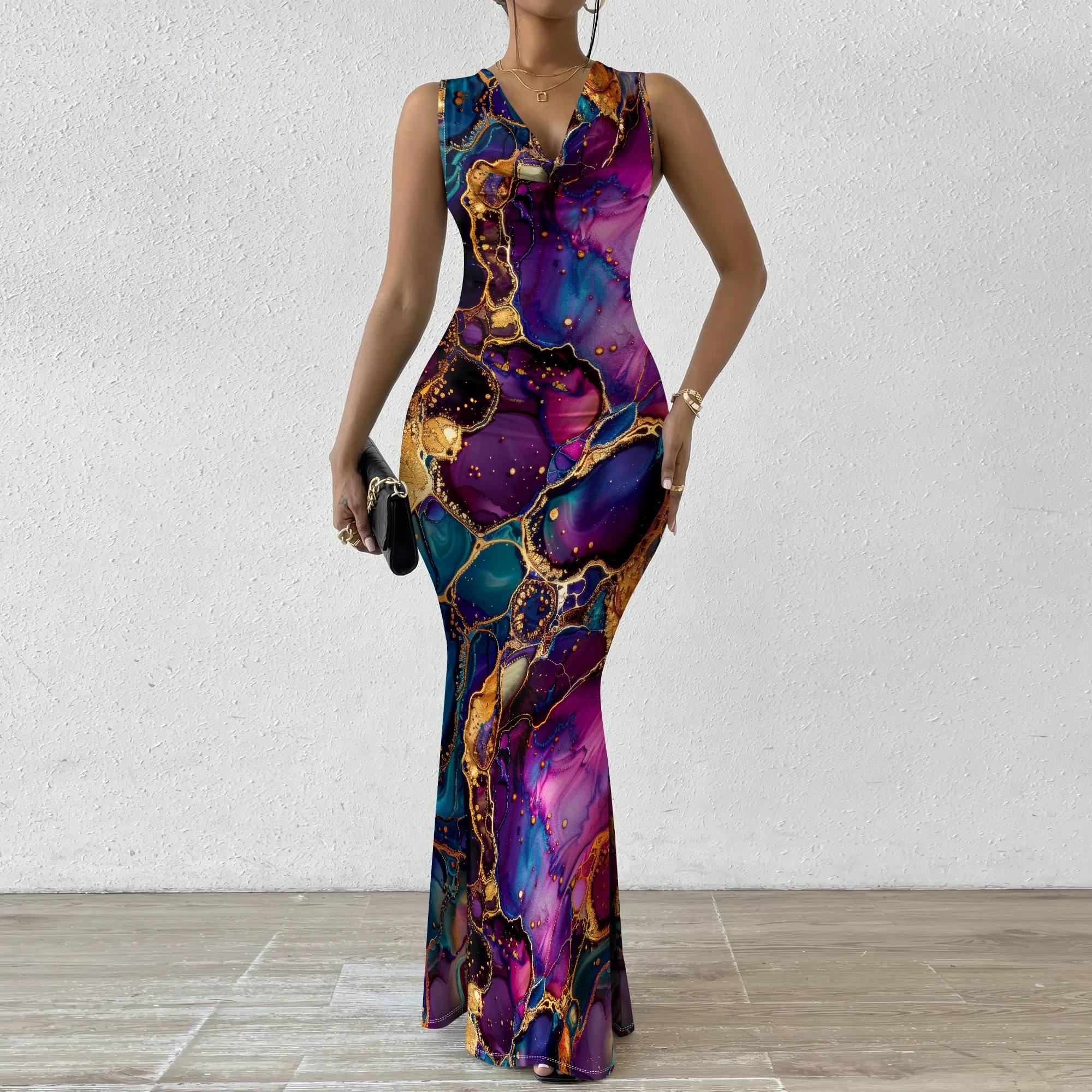Vibrant Marble Print Bodycon Maxi Dress XS-2XL - Bold Dress for Evening Parties, Galas, and Fashion-Forward Events
Vibrant Marble Print Bodycon Maxi Dress XS-2XL - Bold Dress for Evening Parties, Galas, and Fashion-Forward Events
