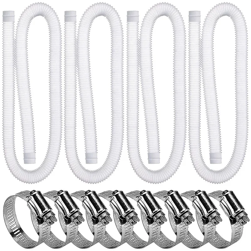 4 Pack Swimming Pool Replacement Hoses,1.25In Diameter Pool Filter Replacement Hoses for Above Ground Pools
4 Pack Swimming Pool Replacement Hoses,1.25In Diameter Pool Filter Replacement Hoses for Above Ground Pools
