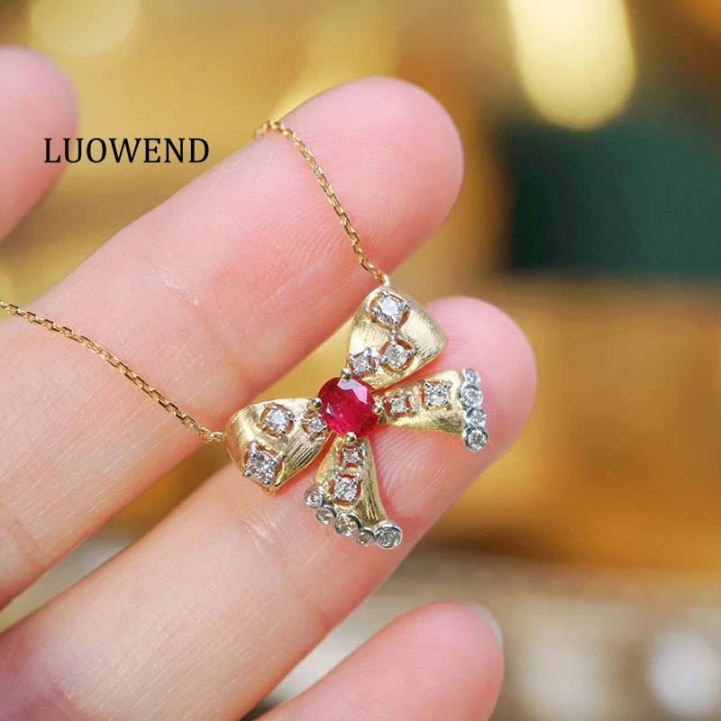 LUOWEND 100% 18K Yellow Gold Necklace Vintage Elegant Design Shiny Diamond Natural Ruby Necklace for Women High Wedding Jewelry
LUOWEND 100% 18K Yellow Gold Necklace Vintage Elegant Design Shiny Diamond Natural Ruby Necklace for Women High Wedding Jewelry