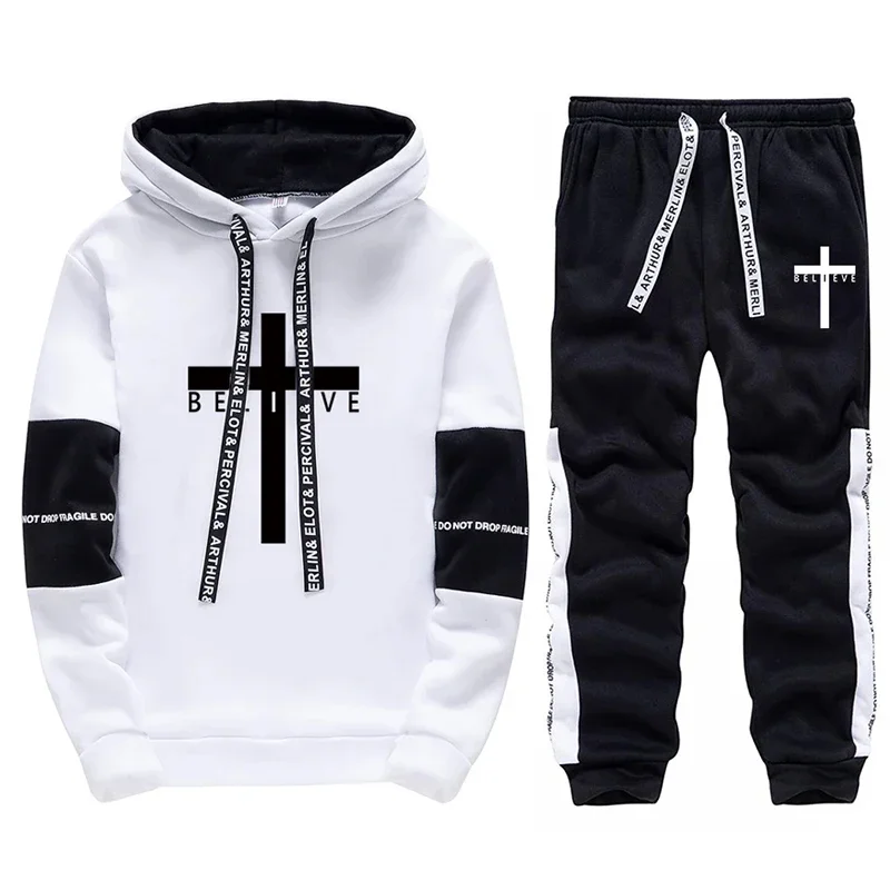 Cross Printed Male Hooded Sweatshirts Sweatpants Black White Mix Color Sportswear All Season Daily Casual Sport Hoodie Tracksuit
Cross Printed Male Hooded Sweatshirts Sweatpants Black White Mix Color Sportswear All Season Daily Casual Sport Hoodie Tracksuit