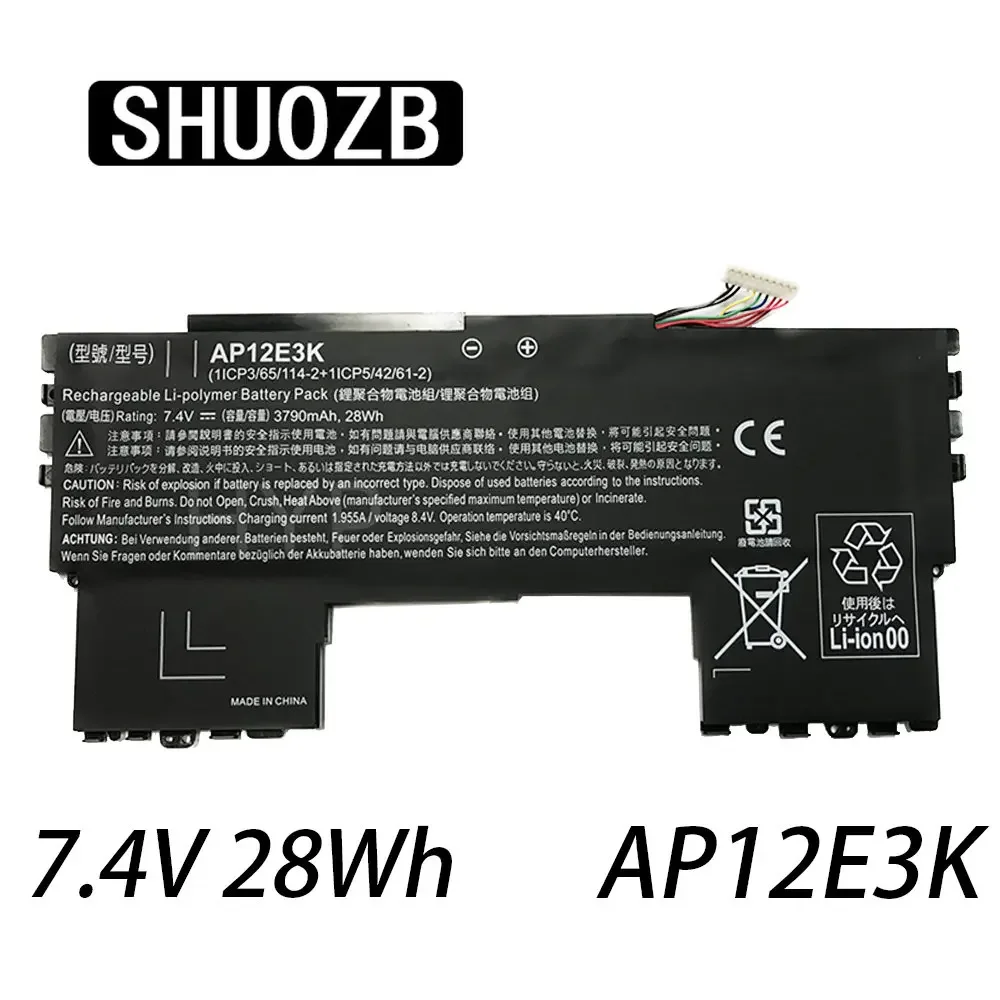 Аккумулятор SHUOZB AP12E3K для ноутбука Acer Aspire S7 S7-191, ультрабук 11 дюймов, 1/CP3/65/114-2 1/CP5/42/61-2 AP12E3K, 7,4 В, 28 Вт/ч, 3790 мАч
Аккумулятор SHUOZB AP12E3K для ноутбука Acer Aspire S7 S7-191, ультрабук 11 дюймов, 1/CP3/65/114-2 1/CP5/42/61-2 AP12E3K, 7,4 В, 28 Вт/ч, 3790 мАч