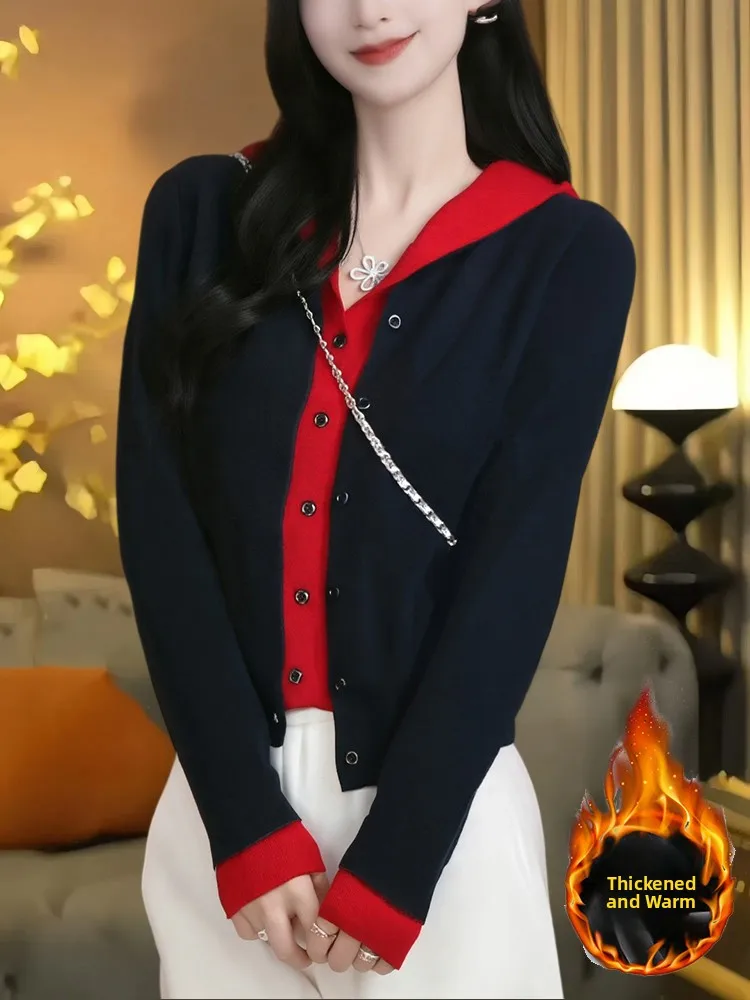 Korean Sle Loose Fit Long Sve Knitted Cardigan Women's Faion Winter Outerwear Polyester Fiber Hooded Striped Sweater
Korean Sle Loose Fit Long Sve Knitted Cardigan Women's Faion Winter Outerwear Polyester Fiber Hooded Striped Sweater