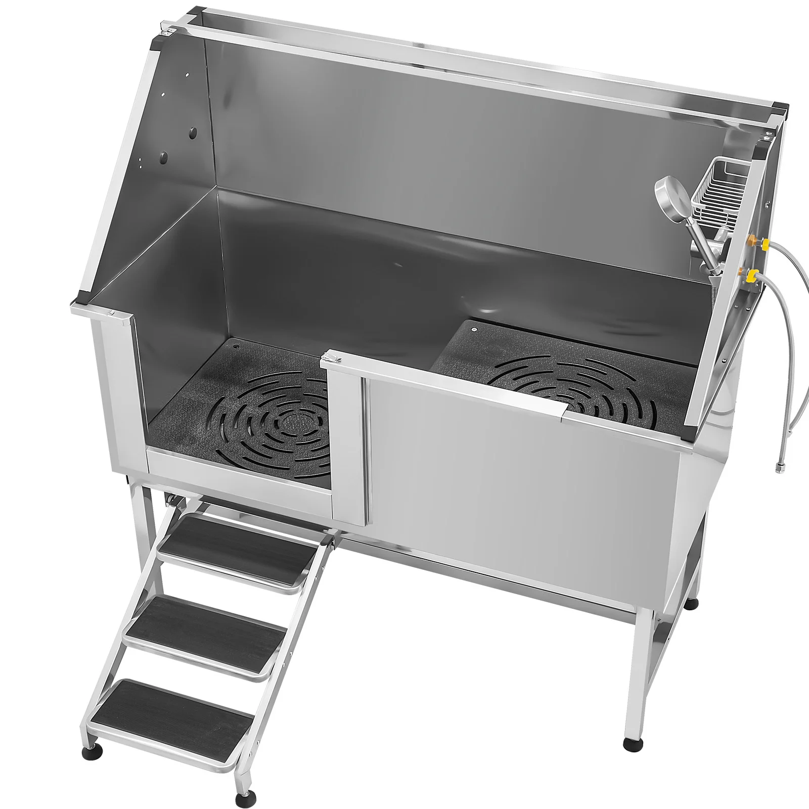 SucceBuy Stainless Steel Dog Washing Station 62inch Tub w/ Stair PE Water Filter Board Faucet&Showerhead&Soap Holder Dog Bathtub
SucceBuy Stainless Steel Dog Washing Station 62inch Tub w/ Stair PE Water Filter Board Faucet&Showerhead&Soap Holder Dog Bathtub