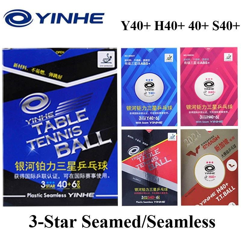 YINHE Table Tennis Balls Y40+ H40+ 40+ S40+ 3-Star Seamed/Seamless 40+ ITTF Approved Ping Pong Balls ABS New Material 6 Per Box
YINHE Table Tennis Balls Y40+ H40+ 40+ S40+ 3-Star Seamed/Seamless 40+ ITTF Approved Ping Pong Balls ABS New Material 6 Per Box