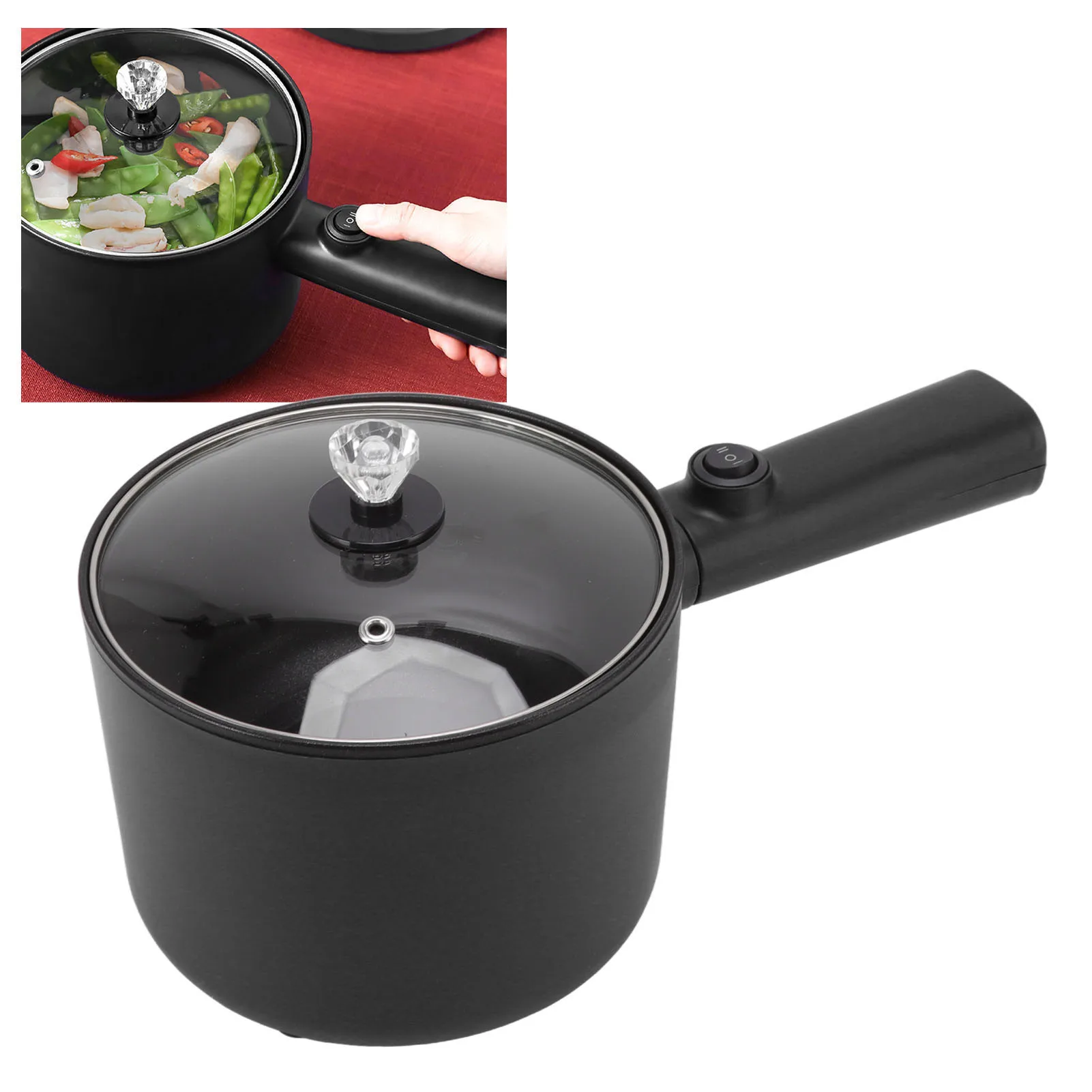 Электрическая кастрюля 1,8 л, бытовая многофункциональная антипригарная мини-электрическая кастрюля, 450 Вт, для кухонной плиты, сапфир
Электрическая кастрюля 1,8 л, бытовая многофункциональная антипригарная мини-электрическая кастрюля, 450 Вт, для кухонной плиты, сапфир