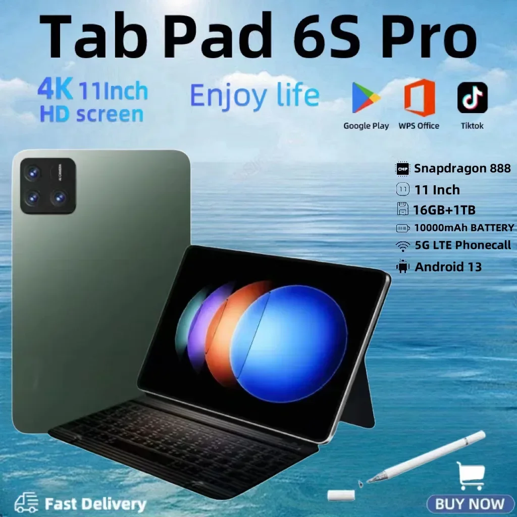 2024 Original Global Version Pad 6S Pro Snapdragon 888 Tablet 11inch HD 4K Android 13 10000mAh 16GB+1T 5G Dual SIM WiFi GPS Tab
2024 Original Global Version Pad 6S Pro Snapdragon 888 Tablet 11inch HD 4K Android 13 10000mAh 16GB+1T 5G Dual SIM WiFi GPS Tab