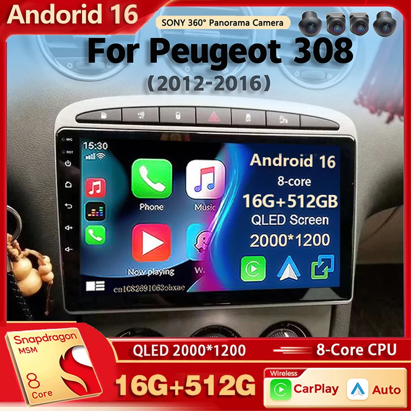 Android 16 Qualcomm For Peugeot 308 308SW 408 2012 - 2016 Multimedia Player Carplay Auto Car Radio GPS video Qualcomm Stereo BT
Android 16 Qualcomm For Peugeot 308 308SW 408 2012 - 2016 Multimedia Player Carplay Auto Car Radio GPS video Qualcomm Stereo BT