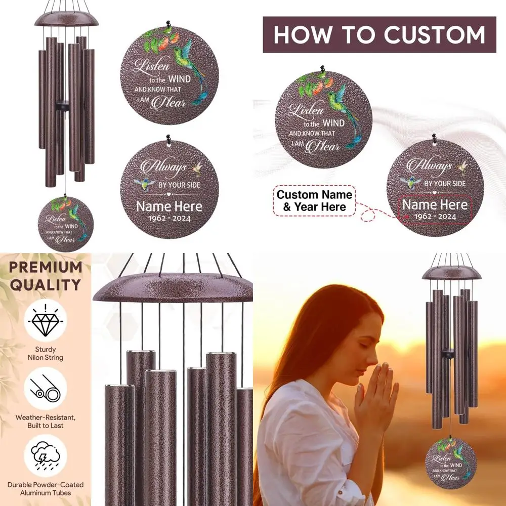 Colorful Hummingbird Memorial Wind Chimes for Honoring Loved Ones, Personalized Wind Chimes in Memory of Mom, Dad, or Lover
Colorful Hummingbird Memorial Wind Chimes for Honoring Loved Ones, Personalized Wind Chimes in Memory of Mom, Dad, or Lover