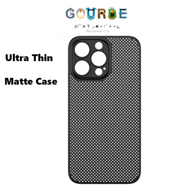 Gourde Ultra Thin Precise Perforated Cooling Ventilate Casing Premium Matte Soft Lens Phone case for Iphone 15 14 13 12 Pro Max
Gourde Ultra Thin Precise Perforated Cooling Ventilate Casing Premium Matte Soft Lens Phone case for Iphone 15 14 13 12 Pro Max