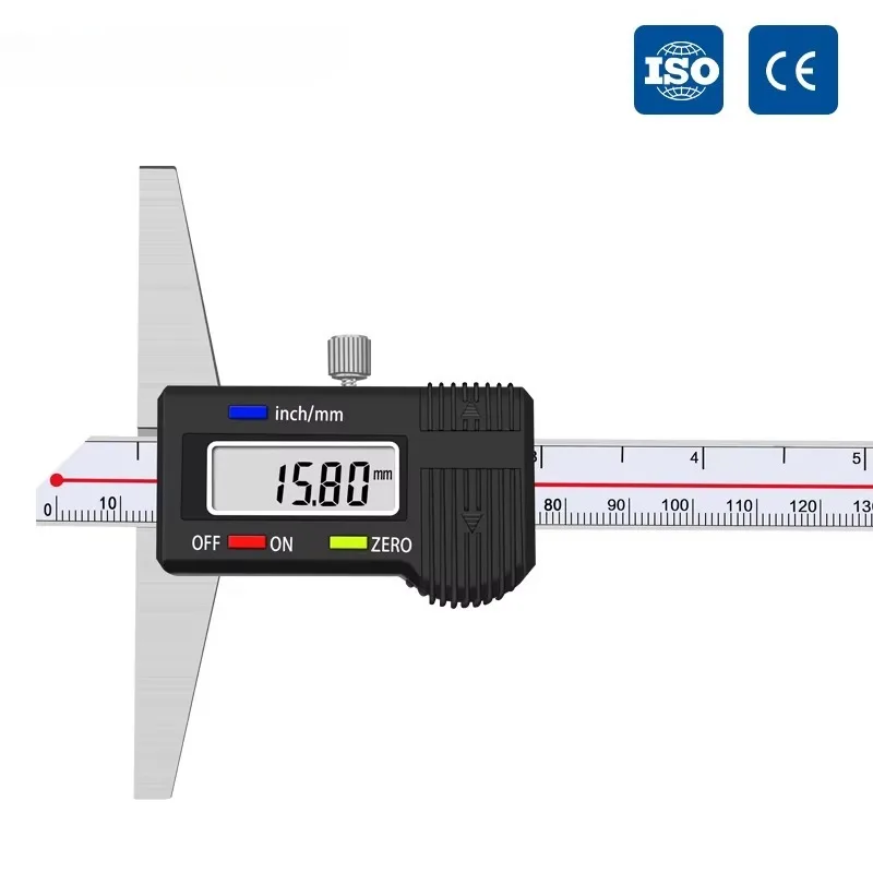 High Precision Stainless Steel Digital Depth Gauge 0.01mm Resolution ±0.03mm Accuracy High-speed Chip Measuring Tool
High Precision Stainless Steel Digital Depth Gauge 0.01mm Resolution ±0.03mm Accuracy High-speed Chip Measuring Tool