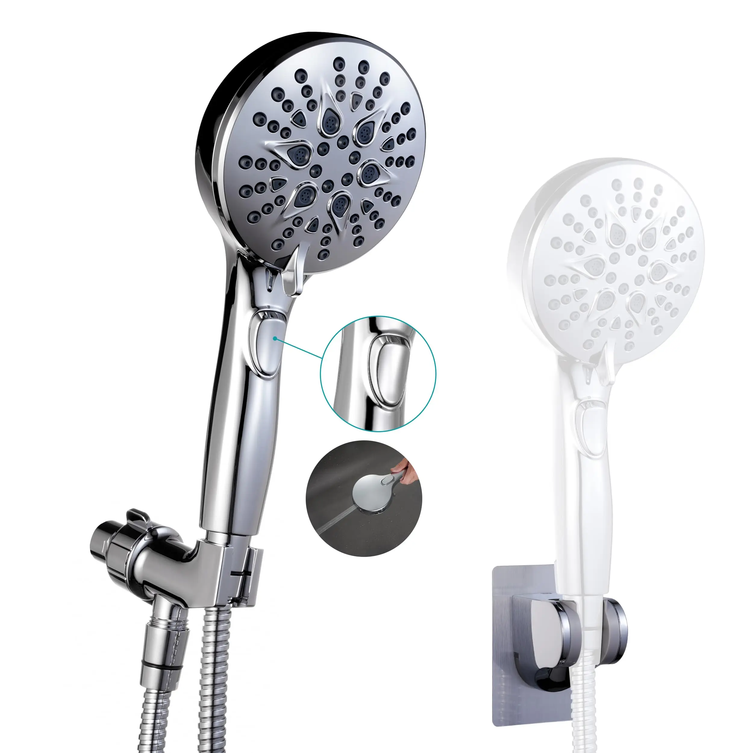 7-Setting Handheld Shower Head With On/Off Switch And Power Spray Brushed Nickel
7-Setting Handheld Shower Head With On/Off Switch And Power Spray Brushed Nickel