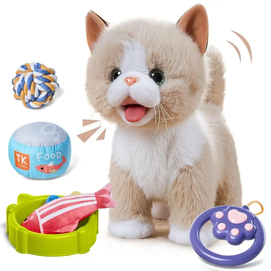 Walking Talking Cat Set Interactive Talking Cat, Interactive Electronic Cat Plush Toy with Leash, Wag Tail, Meows, Pretend Dress
Walking Talking Cat Set Interactive Talking Cat, Interactive Electronic Cat Plush Toy with Leash, Wag Tail, Meows, Pretend Dress