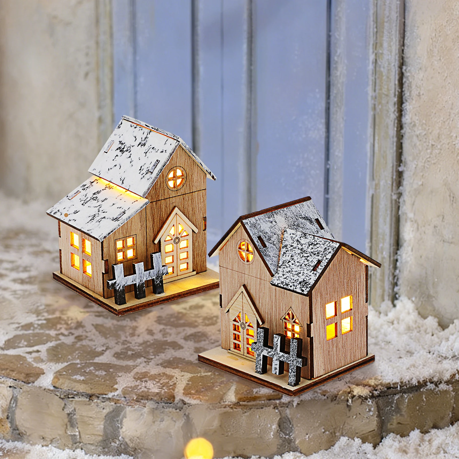 2Pcs Warm Glow LED Wooden Cabin Christmas Decoration Luminous House Ornament for Home Office Shopping Mall Xmas Party Desktop
2Pcs Warm Glow LED Wooden Cabin Christmas Decoration Luminous House Ornament for Home Office Shopping Mall Xmas Party Desktop