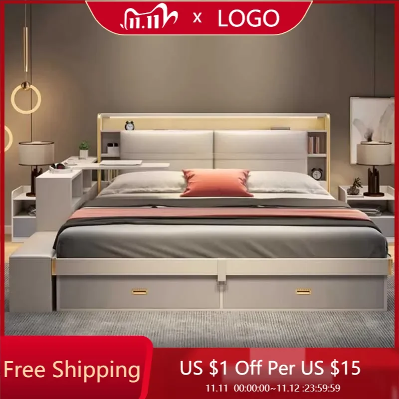 Nordic Royal Retro Double Bed Side By Side Shelves Luxury King Size Bed Frame Platform Wood Design Lit Bedroom Set Furniture
Nordic Royal Retro Double Bed Side By Side Shelves Luxury King Size Bed Frame Platform Wood Design Lit Bedroom Set Furniture