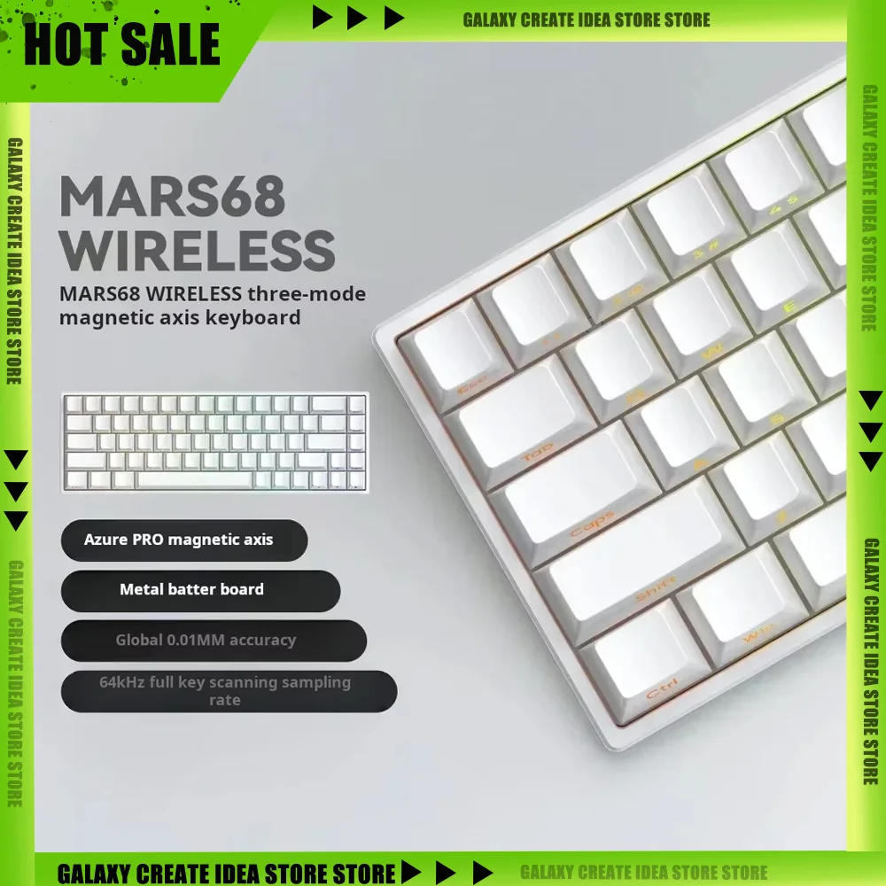 IROK Mars68 PRO Беспроводная механическая клавиатура Магнитный переключатель для киберспорта Игровой RGB Длинная батарея Пользовательские игровые аксессуары с горячей заменой
IROK Mars68 PRO Беспроводная механическая клавиатура Магнитный переключатель для киберспорта Игровой RGB Длинная батарея Пользовательские игровые аксессуары с горячей заменой