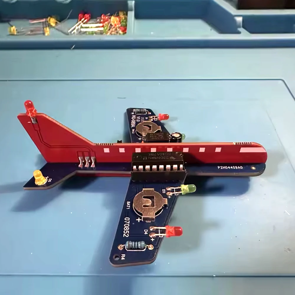 LED Flow Light Aircraft Model DIY Electronic Kit Soldering Practice Project with Flowing LED Effect for STEM Education
LED Flow Light Aircraft Model DIY Electronic Kit Soldering Practice Project with Flowing LED Effect for STEM Education