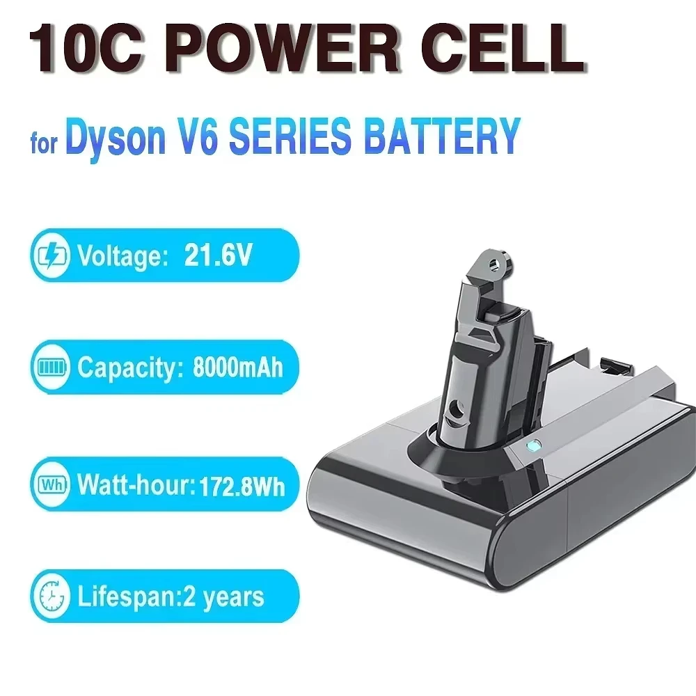 21.6V 8Ah Cordless Vacuum Cleaner For Dyson V6 Replacement Battery For Dyson DC58 DC59 DC62 SV07 SV09 Cleaning Tool Batteries
21.6V 8Ah Cordless Vacuum Cleaner For Dyson V6 Replacement Battery For Dyson DC58 DC59 DC62 SV07 SV09 Cleaning Tool Batteries