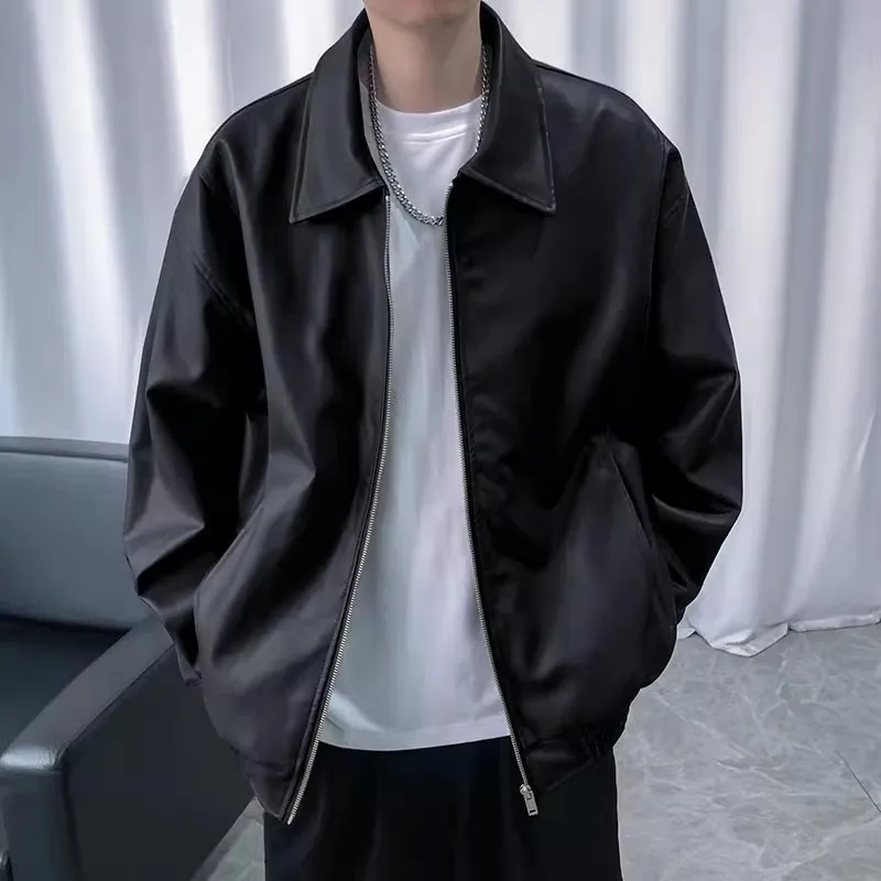 Leather Jacket For Men Solid Casual Turn Down Collar Pu Leather Motorcycles Jackets Autumn Male Loose Vintage Moto Biker Coats
Leather Jacket For Men Solid Casual Turn Down Collar Pu Leather Motorcycles Jackets Autumn Male Loose Vintage Moto Biker Coats