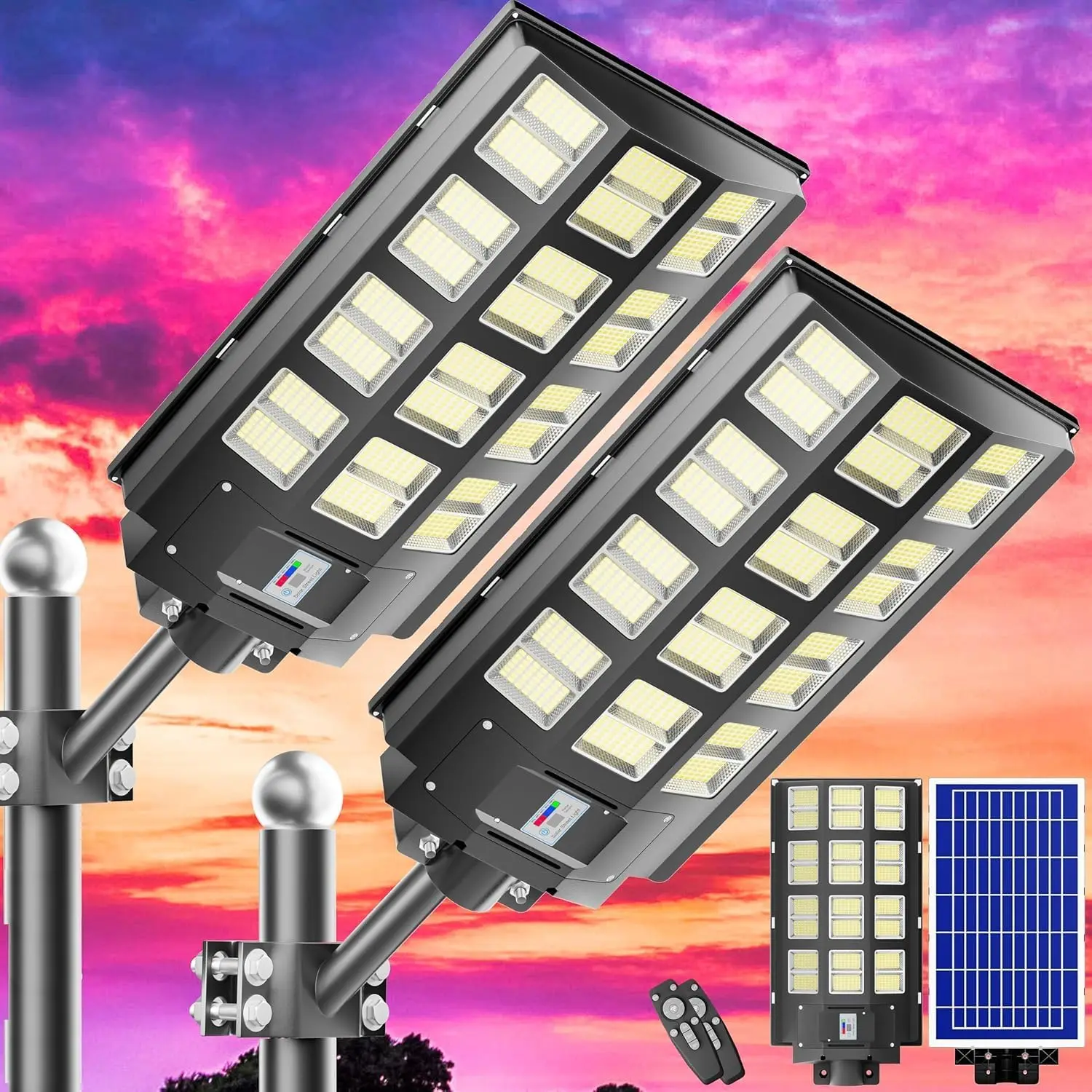 Solar Street Light, 8000W 7000K 480000LM 1152pcs LED Solar Parking Lot Lights Dusk to Dawn, Solar Flood Light Wide Angle Motion
Solar Street Light, 8000W 7000K 480000LM 1152pcs LED Solar Parking Lot Lights Dusk to Dawn, Solar Flood Light Wide Angle Motion