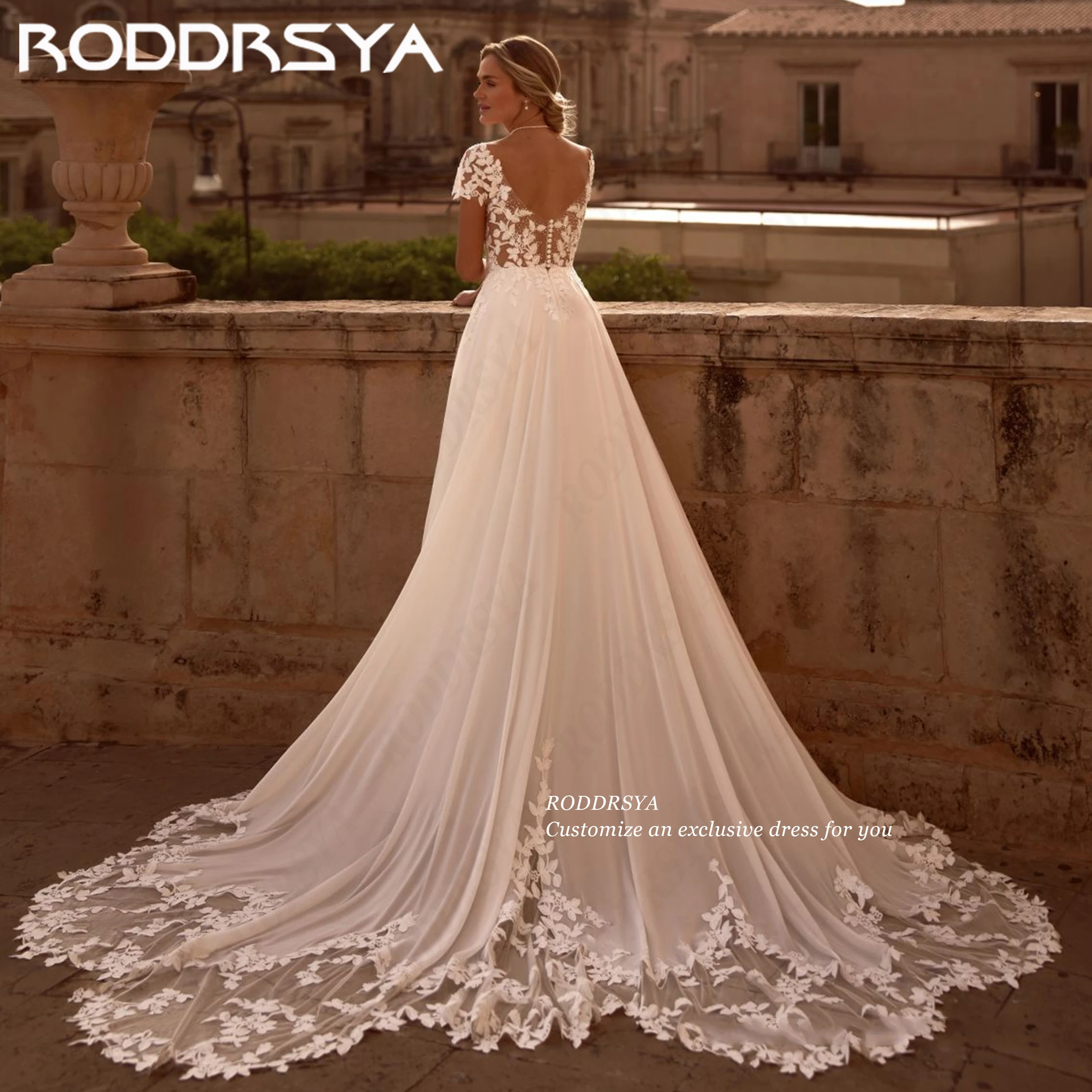RODDRSYA Wedding Dress Illusion Lace Applique Chiffon A Line Bridal Dresses For Women Customized Cap Sleeve abito da sposa
RODDRSYA Wedding Dress Illusion Lace Applique Chiffon A Line Bridal Dresses For Women Customized Cap Sleeve abito da sposa