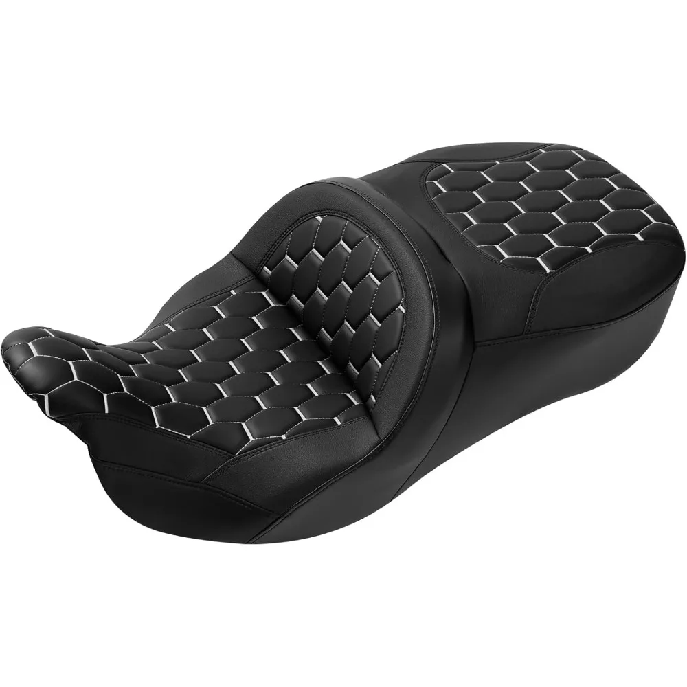 Motorcycle Driver Passenger Seat - Fat Diamond Pro 2-Up One-Piece Seat Fit for Harley Touring Road Glide FLTRX 2009-Later Road
Motorcycle Driver Passenger Seat - Fat Diamond Pro 2-Up One-Piece Seat Fit for Harley Touring Road Glide FLTRX 2009-Later Road