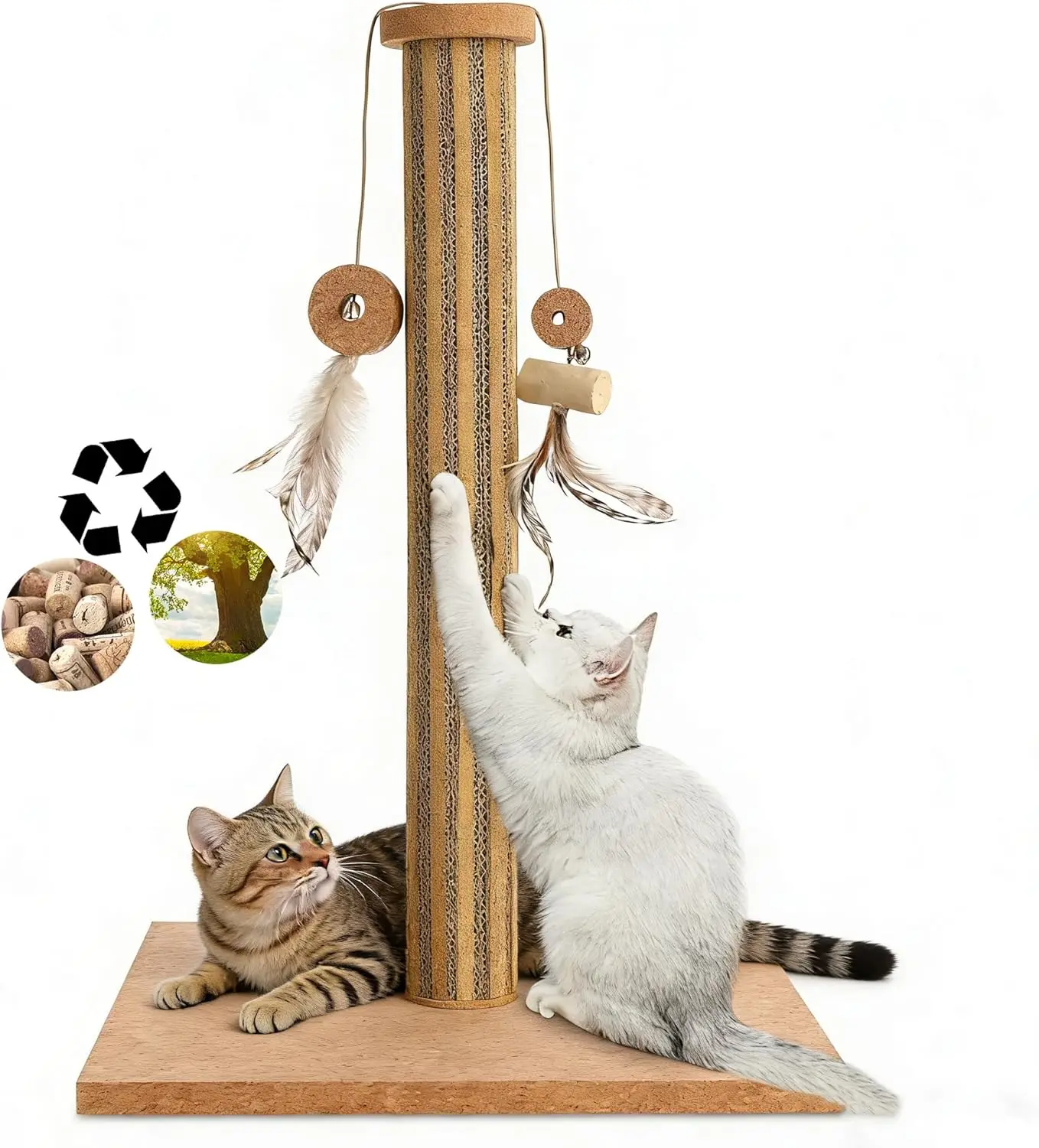 Natural Cork Vertical Cat Scratching Post-Cork-cat Scratcher with Feather Toy-cat Tree-cat scratchers for Indoor Cats To
Natural Cork Vertical Cat Scratching Post-Cork-cat Scratcher with Feather Toy-cat Tree-cat scratchers for Indoor Cats To