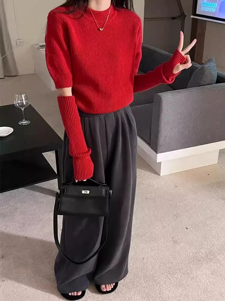 Вязаный свитер со съемными рукавами, женская корейская одежда, осенний милый складной свитер с лацканами и животным принтом в вертикальную полоску, E-Girl, панк
Вязаный свитер со съемными рукавами, женская корейская одежда, осенний милый складной свитер с лацканами и животным принтом в вертикальную полоску, E-Girl, панк