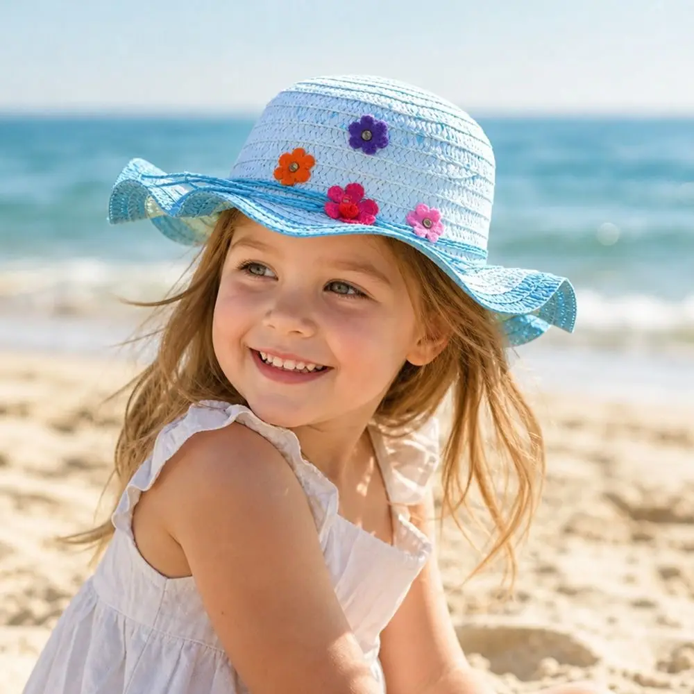Sweet Handmade Straw Hat Wide Brim 3-7Year Sun Hat Flower Decoration Beach Hat Beach
Sweet Handmade Straw Hat Wide Brim 3-7Year Sun Hat Flower Decoration Beach Hat Beach